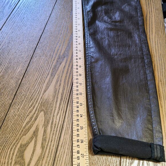 Burberry Britt Pants 28 Brown Waxed Skinny Ankle Low Rise Cuffed Trousers - Picture 13 of 13
